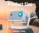 NÖRDIC 1080P Projektor Netflix-certifierad 320 ANSI lumen 2.4/5G WiFi 6 stöd för iOS/Android