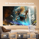 NÖRDIC 1080P Projektor Netflix-certifierad 320 ANSI lumen 2.4/5G WiFi 6 stöd för iOS/Android