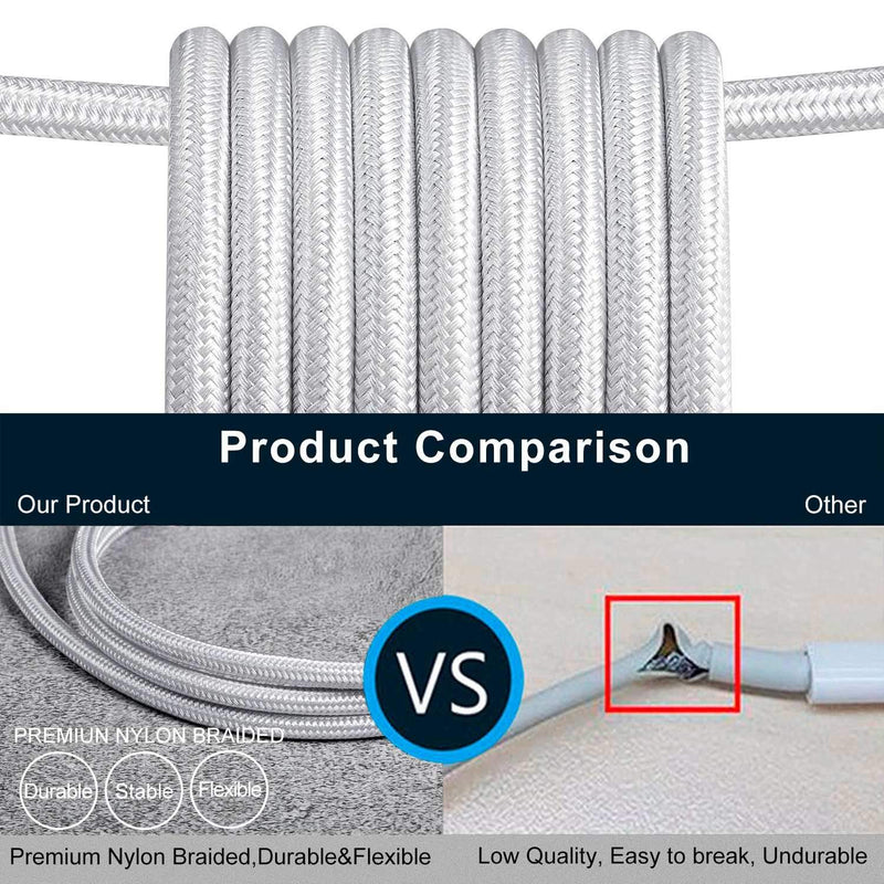 NÖRDIC 15cm USB3.2 Gen1 USB-C till A nylonflätad kabel snabbladdning 3A 5Gbps Power Delivery PD 60W vit