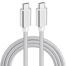 NÖRDIC 15cm USB3.2 Gen1 USB-C till C nylonflätad kabel snabbladdning 3A 5Gbps Power Delivery PD 60W vit