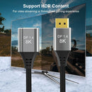 NÖRDIC 1,5m Displayport 1.4 förlängningskabel UHD 8K60Hz 4K144Hz 32,4Gbps 10-bit HDR