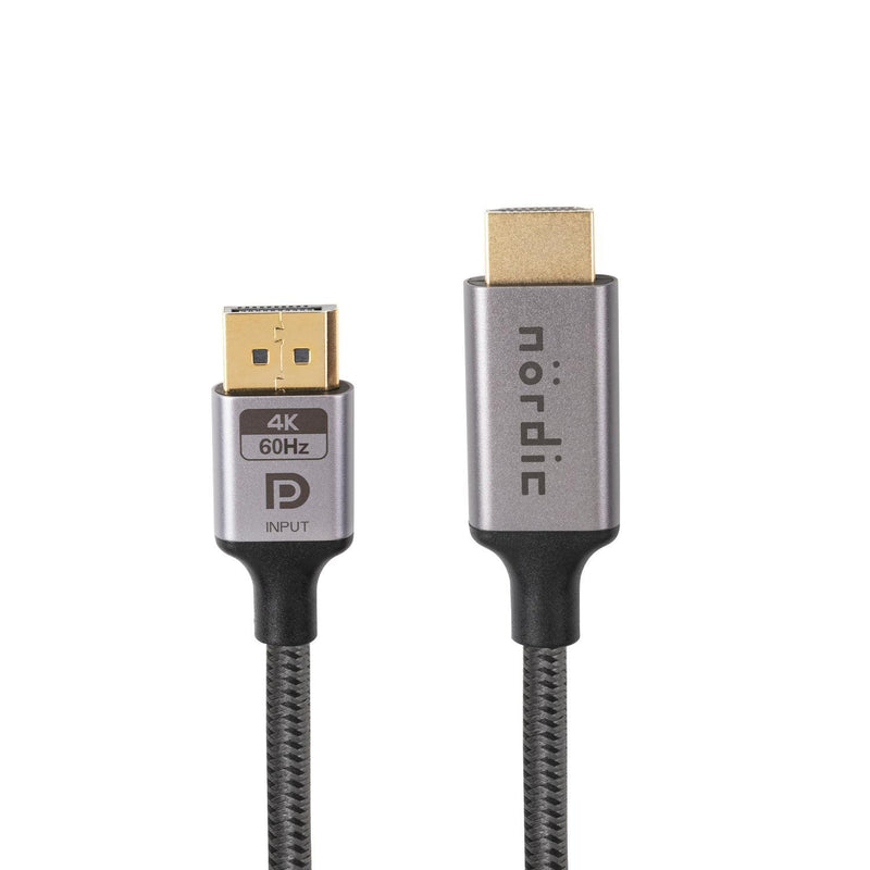 NÖRDIC 1,5m Displayport till HDMI 4K60Hz Dynamic HDR 18Gbps