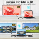 NÖRDIC 1,5m Thunderbolt 5 kabel 80Gbps dataöverföring 240W laddning 120Gbps bandbredd 16K60Hz 8K60Hz 4K540Hz