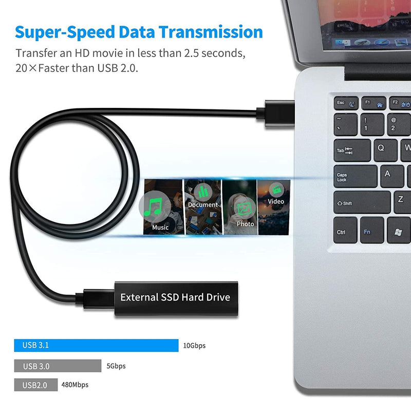 NÖRDIC 1,5m USB3.2 Gen1 USB-C till A nylonflätad kabel snabbladdning 3A 5Gbps Power Delivery PD 60W svart