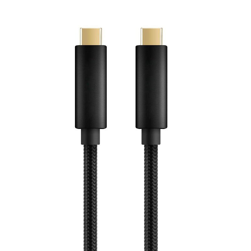 NÖRDIC 1,5m USB3.2 Gen1 USB-C till C nylonflätad kabel snabbladdning 3A 5Gbps Power Delivery PD 60W svart