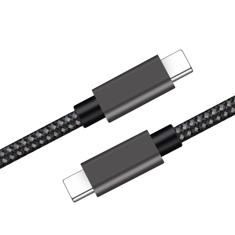 NÖRDIC 1,5m USB3.2 Gen2 SuperSpeed USB 10Gbps USB-C till C nylonflätad kabel med Power Delivery 100W, 4K60Hz video och Emarker