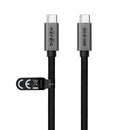 NÖRDIC 1,5 m USB 3.2 Gen 2 USB-C till C nylonflätad kabel PD3.1 240W 20G 4K60Hz grå