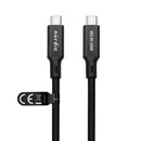 NÖRDIC 1,5 m USB4 USB-C till C nylonflätad kabel PD3.1 240W 40G 8K60Hz 4K144Hz svart