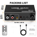 NÖRDIC 192 kHz USB DAC Digital-till-Analog Ljudomvandlare, USB/Optisk/S/PDIF/Coaxial till Analog Stereo RCA L/R 3,5 mm