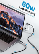 NÖRDIC 1m USB 2.0 USB-C till C kabel för iPhone 15/15 Pro/15 Plus/15 Pro Max 3A 480Mbps 60W