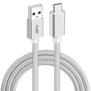 NÖRDIC 1m USB3.2 Gen1 USB-C till A nylonflätad kabel snabbladdning 3A 5Gbps Power Delivery PD 60W vit