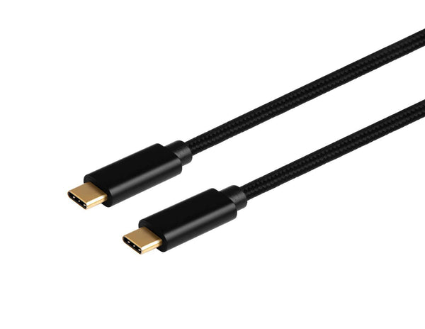 NÖRDIC 1m USB3.2 Gen1 USB-C till C nylonflätad kabel snabbladdning 3A 5Gbps Power Delivery PD 60W svart