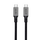 NÖRDIC 1m USB4 USB-C till C nylonflätad kabel PD3.1 240W 40G 8K60Hz 4K144Hz grå