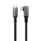 NÖRDIC vinklad 1m USB4 USB-C till C nylonflätad kabel PD3.1 240W 40G 8K60Hz 4K144Hz grå