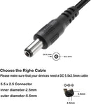 NÖRDIC 1m USB-A kabel till DC 5.5x2.5mm 2A