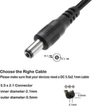 NÖRDIC 1m USB-A kabel till DC 5.5x2.1mm 2A