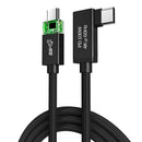 NÖRDIC 1m Vinklad USB3.2 Gen2 SuperSpeed USB 10Gbps USB-C till C nylonflätad kabel med Power Delivery 100W, 4K60Hz video och Emarker