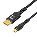 NÖRDIC 1m bidirektionell USB-C till DisplayPort 2.1 kabel 16K60Hz 8K240Hz/120Hz 4K240/165/144/60 HDR HDCP2.3
