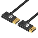 NÖRDIC 1 m nylonflätad DisplayPort 2.1 kabel DP80 UHBR20 80Gbps 16K/10K/8K@60Hz 4K@165/144Hz DSC 1.2a HDR HDCP 2.2 FreeSync G-Sync