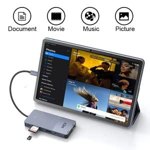 NÖRDIC 1 till 11 USB-C dockningstation för tre monitorer 2xHDMI 4K60Hz 1xDP4K60Hz  DP87W Thunderbolt 3/4 DisplayLink