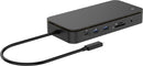 NÖRDIC 1 till 12 USB-C dubbla monitorer dockningstation 1xHDMI 1xDP 8K30Hz 2xUSB-C 10G 4xUSB-A 1xPD100W 1xRJ45 1xAudio 1xSD 1xMicro SD med plats för Kensington lås M1 M2 Thunderbolt 3/4 USB4