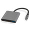 NÖRDIC 1 till 3 Dockningstation USBC till HDMI 4K 30Hz USB C Power Delivery 60W och USB A 3.1 5Gbps  Space grey