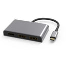 NÖRDIC 1 till 4 USB-C Dockningstation 3 monitorer 2xDP 4K60Hz, 1xHDMI 4K60Hz 1x USB-C PD100W