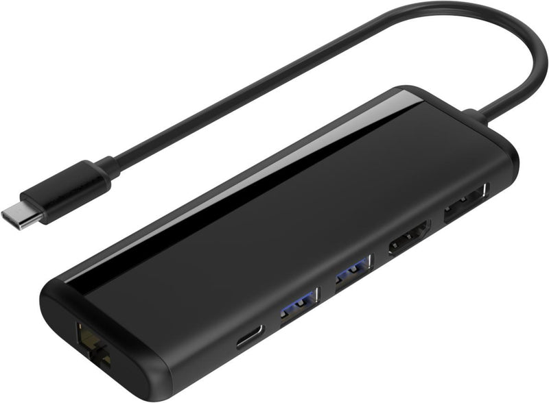 NÖRDIC 1 till 8 USB-C dockningsstation för dubbla monitorer 1xHDMI 1xDP 8K30Hz 4K120Hz PD3.0 100W 2xUSB-A 1xRJ45 Giga 1xSD 1xMicroSD Macbook M1 & M2 Thunderbolt 3/4 USB4