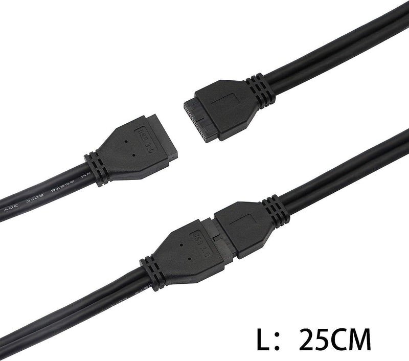 NÖRDIC 20 pin USB header förlängningskabel hane till hona 25cm