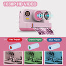 NÖRDIC 2,4" HD Instant-kamera, Mini kamera med fotoutskrift/videoinspelning, kompatibel app, Rosa