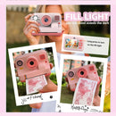 NÖRDIC 2,4" HD Instant-kamera, Mini kamera med fotoutskrift/videoinspelning, kompatibel app, Blå