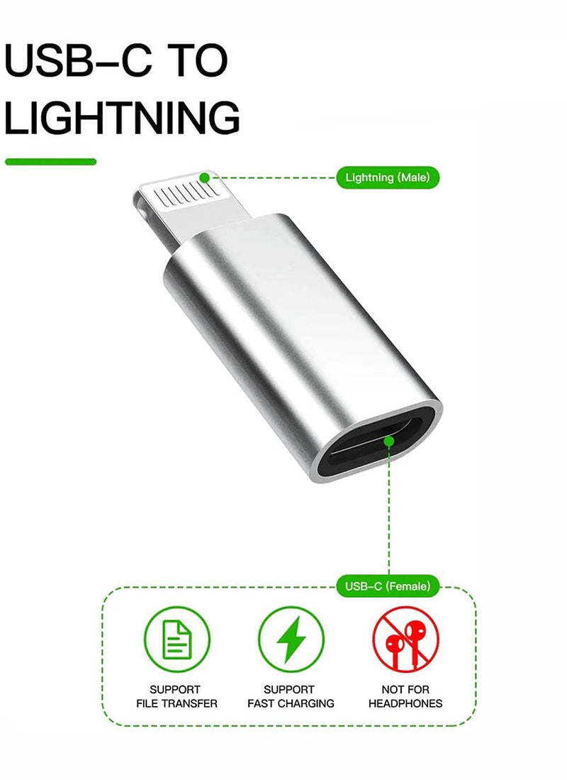 NÖRDIC 2 i 1 Adapter kit USB C ha till Lightning hona och Lightning ha till USB C ho (non-MFI) Aluminium Space Grey