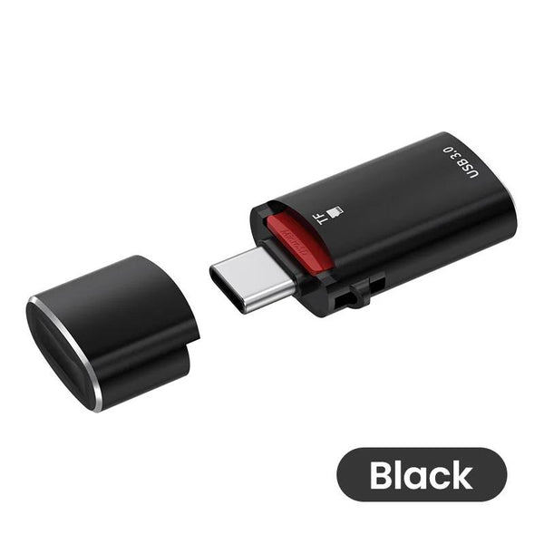 NÖRDIC USB-C 3.0 Kortläsare och OTG Adapter MicroSD, 1xUSB-A UHS-I