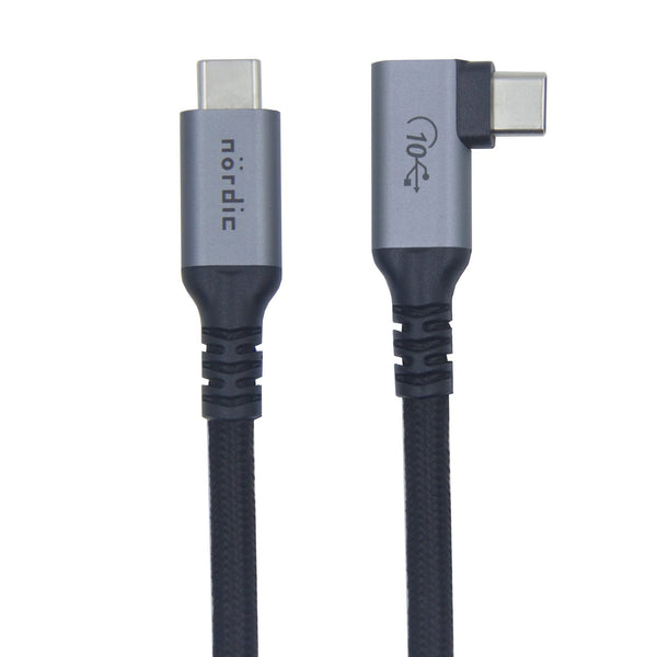 NÖRDIC 1,5m 10Gbps 5A Power Delivery PD100W med Emarker USB3.2 Gen2 USB-C till C kabel snabb laddning