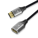 NÖRDIC 2m Displayport 1.4 förlängningskabel UHD 8K60Hz 4K144Hz 32,4Gbps 10-bit HDR dubbelskärmad