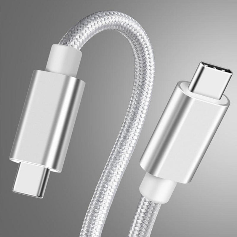 NÖRDIC 2m USB3.2 Gen2 SuperSpeed USB 10Gbps USB-C till C nylonflätad kabel med Power Delivery 100W, 4K60Hz video och Emarker