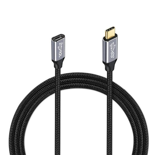 NÖRDIC 2m USB3.2 SuperSpeed USB 5Gbps USB-C till C förlängningskabel med Power Delivery 60W och 4K60Hz video