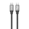 NÖRDIC 2m USB4 USB-C till C nylonflätad kabel PD3.1 240W snabbladdning 40G 8K60Hz 4K120Hz 5K60Hz 2x4K60Hz Emarker kompatibel Thunderbolt 4 och 3