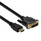 NÖRDIC 2m kabel HDMI High Speed till DVI-D Single Link 18+1 upplösning 1920x1200 60Hz 5,1Gbps Ren koppar 99,99%