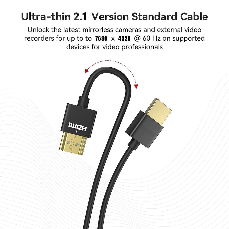 NÖRDIC 2m slim Ultra High Speed HDMI2.1 8K 60Hz 4K 120Hz 48Gbps Dynamic HDR eARC Game Mode VRR Dolby ATMOS