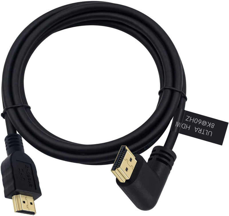 NÖRDIC 2m vinklad HDMI 2.1 UHD 8K 60Hz 4K 120Hz 48Gbps Dynamic HDR eARC Game Mode VRR Dolby ATMOS guldpläterad