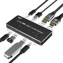 NÖRDIC 2 till 2 KVM Switch USB-C till DisplayPort och HDMI 8K60Hz 3xUSB-A