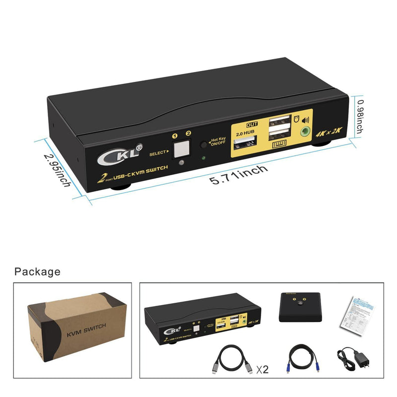 NÖRDIC 2 till 1 USB-C till HDMI 2.0 KVM Switch, 4K60Hz