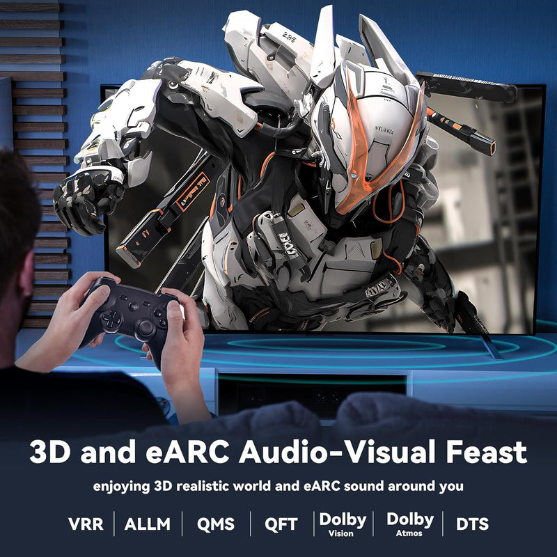 NÖRDIC 30m aktiv AOC Optisk Fiberkabel HDMI 2.1 8K 60Hz 4K 120Hz 48Gbps Dynamic HDR, eARC, VRR kompatibel med RTX 3080 3090