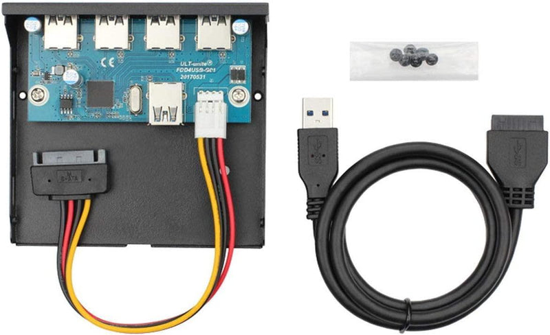 NÖRDIC 3,5" Floppy frontpanel 4xUSB3.0 5Gbps 20pin kontakt