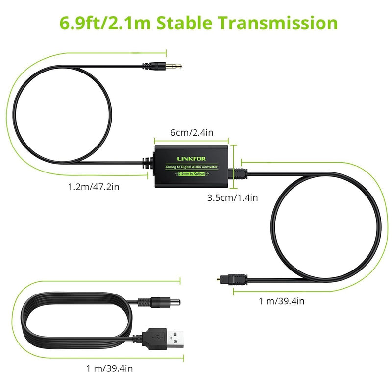 NÖRDIC 48kHz DAC Analog till Digital Converter 3.5mm till SPDIF Toslink