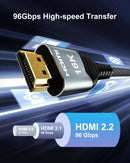 NÖRDIC 3m HDMI 2.2 kabel 96 Gbps, stöd för 16K 60Hz, 8K 240Hz, 4K 480Hz, HDCP 2.2 & 2.3, DTS:X, Dynamic HDR10+ och eARC