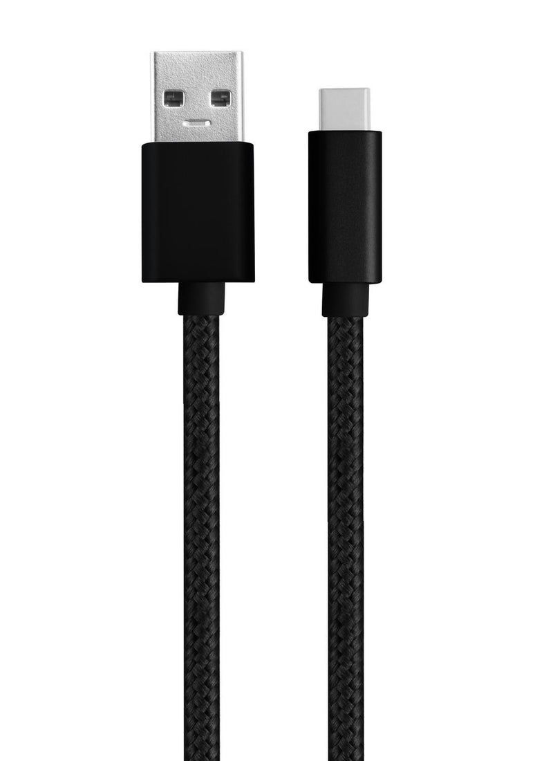 NÖRDIC 3m USB3.2 Gen1 USB-C till A nylonflätad kabel snabbladdning 3A 5Gbps Power Delivery PD 60W svart