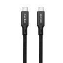 NÖRDIC 3m USB4 USB-C till C nylonflätad kabel PD3.1 240W 40G 8K60Hz 4K144Hz grå