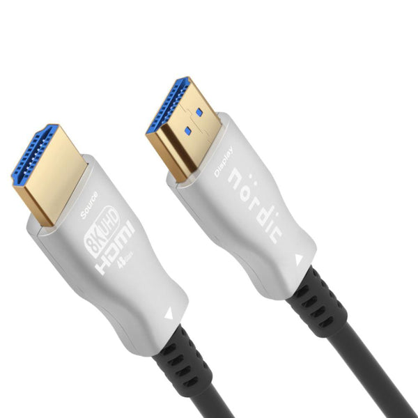 NÖRDIC 50m aktiv AOC Optisk Fiberkabel HDMI 2.1 8K 60Hz 4K 120Hz 48Gbps Dynamic HDR, eARC, VRR kompatibel med RTX 3080 3090